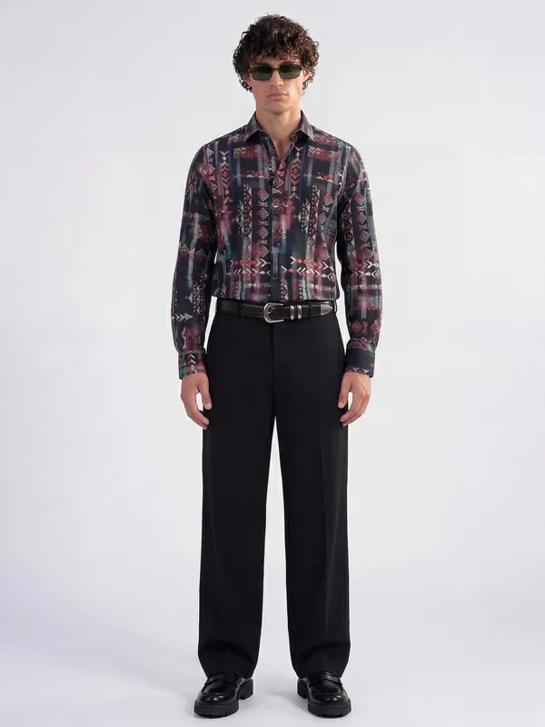 Highlander Men Multi Printed Slim Fit Casual Shirt