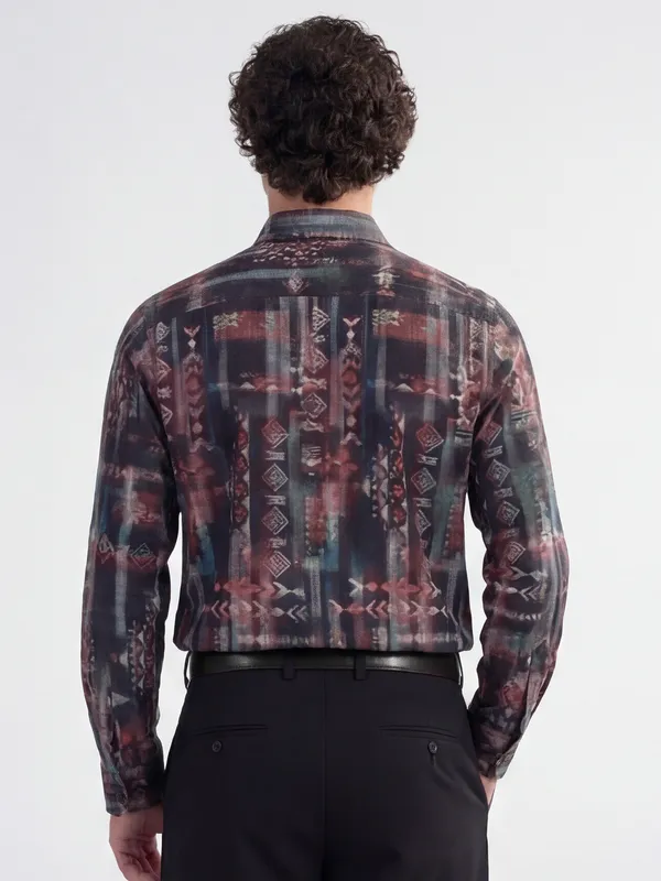 Highlander Men Multi Printed Slim Fit Casual Shirt