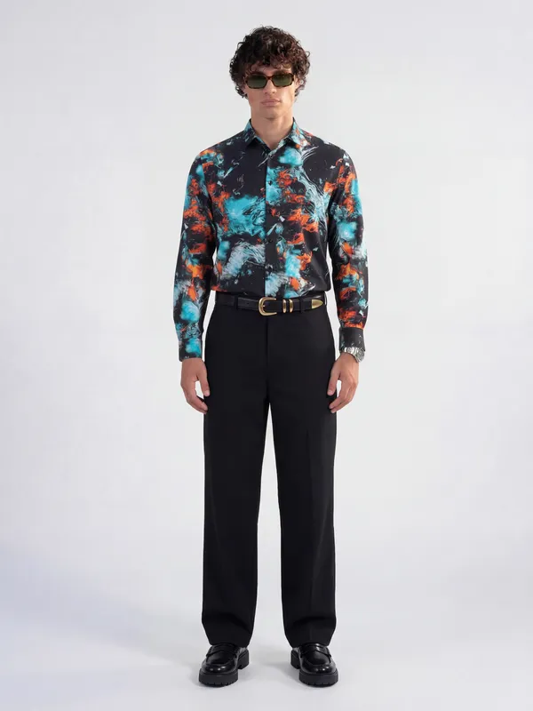 Highlander Men Multi Printed Slim Fit Casual Shirt