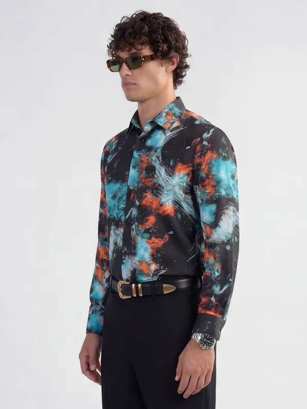 Highlander Men Multi Printed Slim Fit Casual Shirt