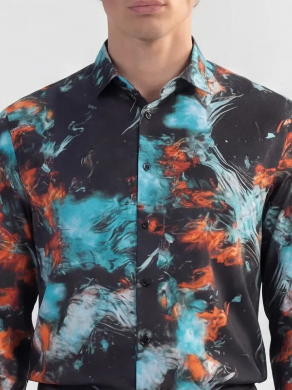 Highlander Men Multi Printed Slim Fit Casual Shirt