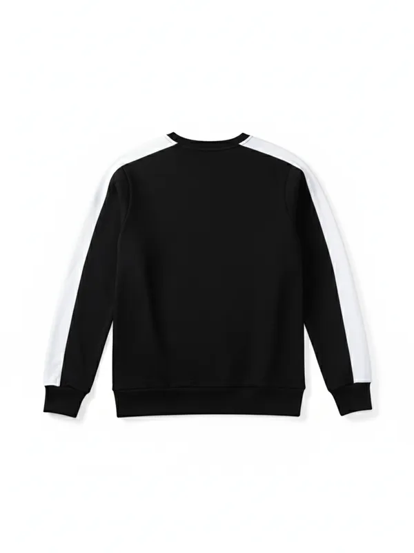 Highlander Men Black Round Neck Pullover Sweatshirt