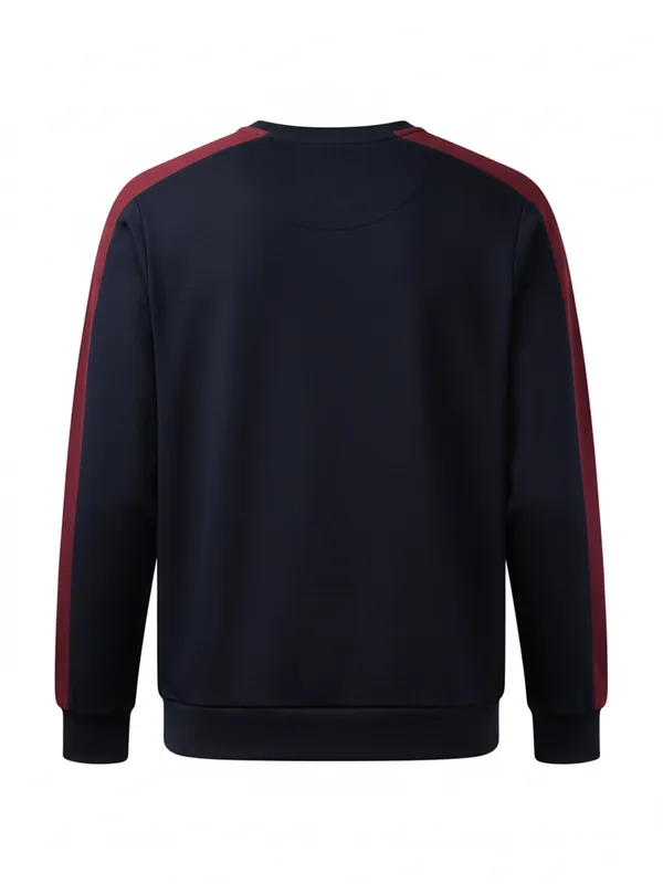 Highlander Men Navy Blue Round Neck Pullover Sweatshirt
