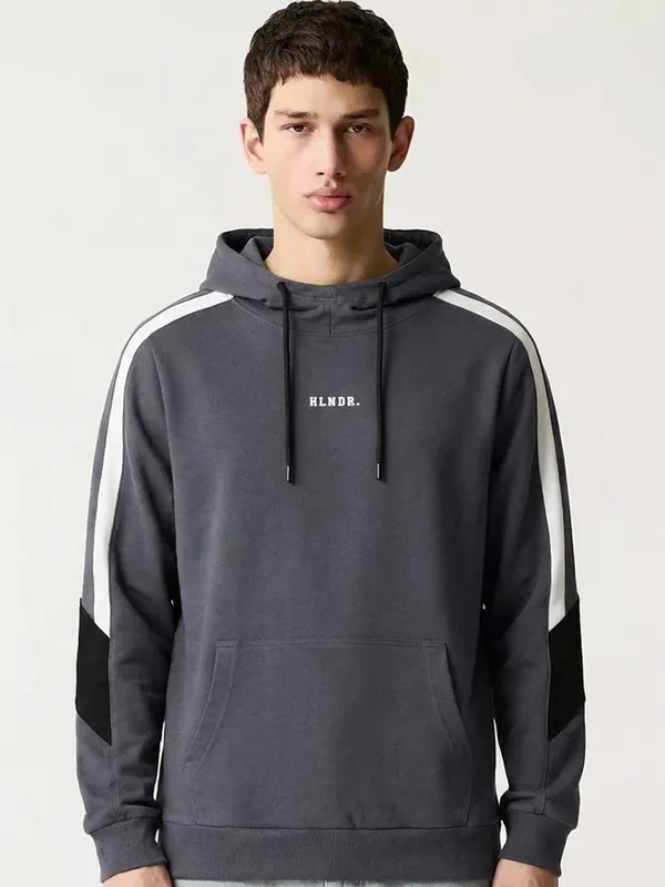 Highlander Men Blue Hooded Pullover Sweatshirt