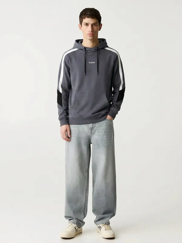 Highlander Men Blue Hooded Pullover Sweatshirt