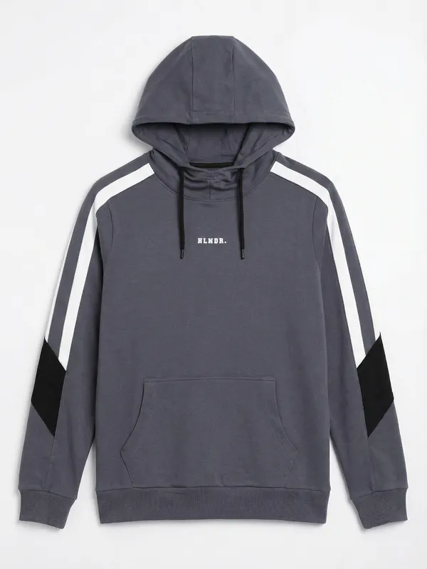 Highlander Men Blue Hooded Pullover Sweatshirt