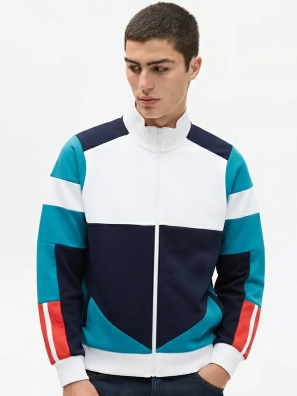 Highlander Men Multi Mock Collar Front-Open Sweatshirt