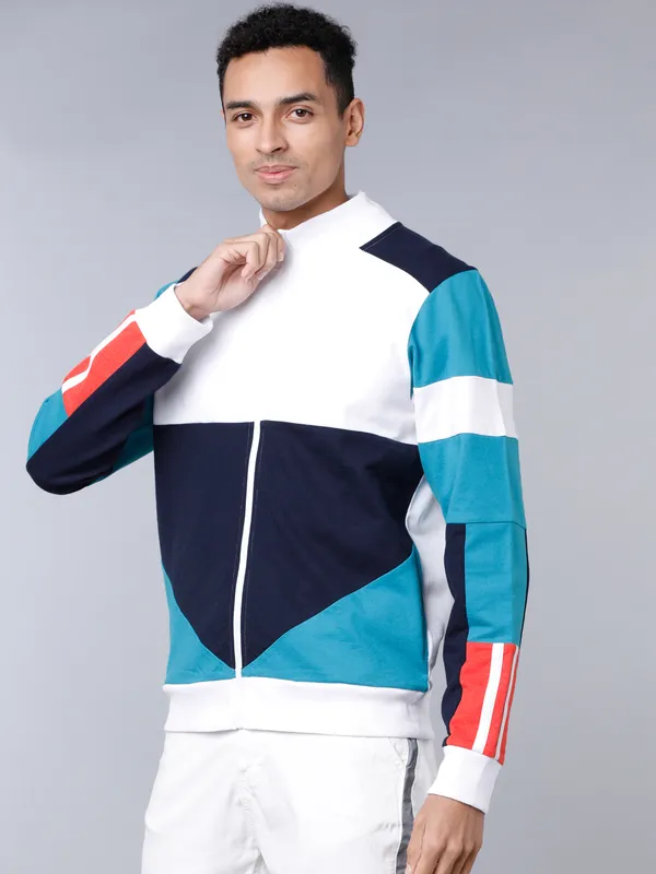 Highlander Men Multi Mock Collar Front-Open Sweatshirt