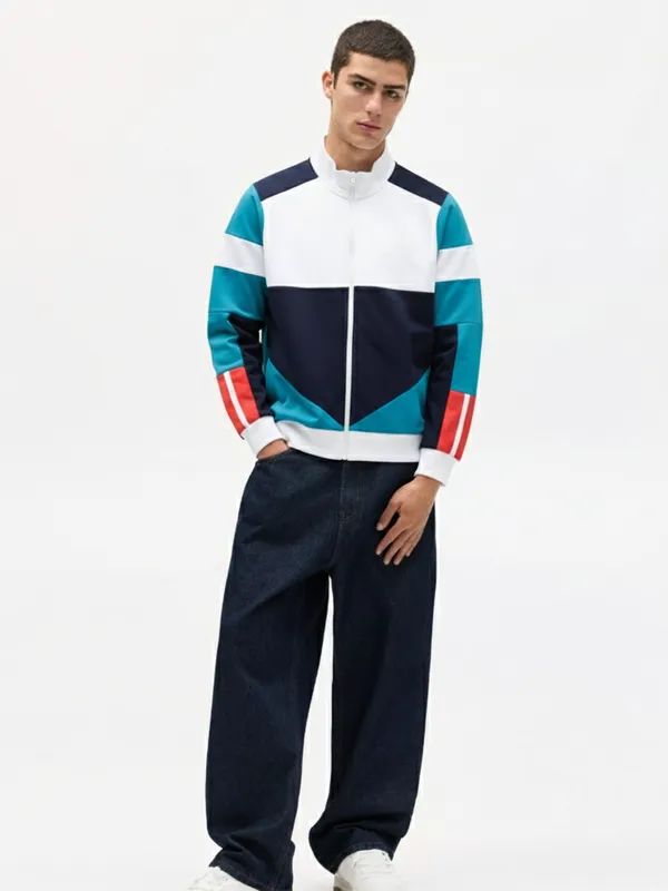 Highlander Men Multi Mock Collar Front-Open Sweatshirt