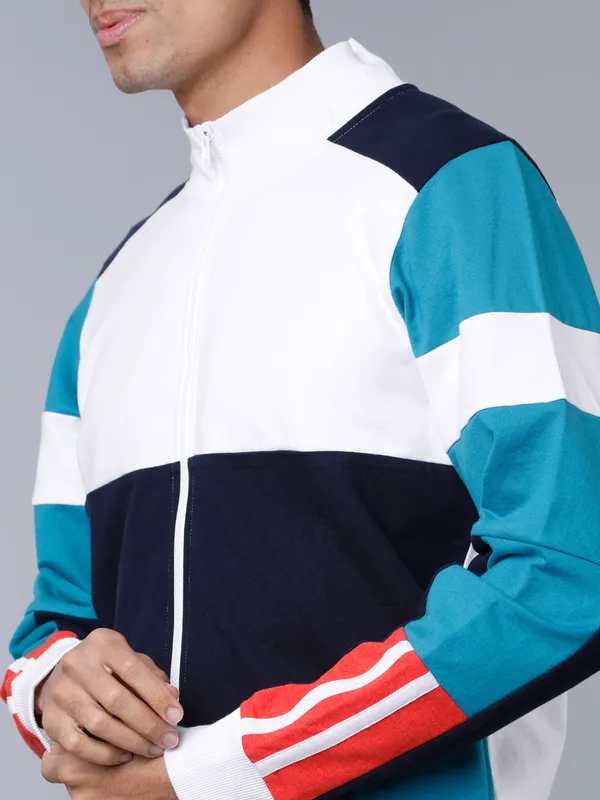 Highlander Men Multi Mock Collar Front-Open Sweatshirt