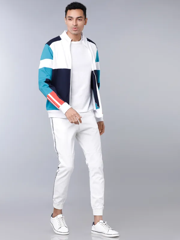 Highlander Men Multi Mock Collar Front-Open Sweatshirt