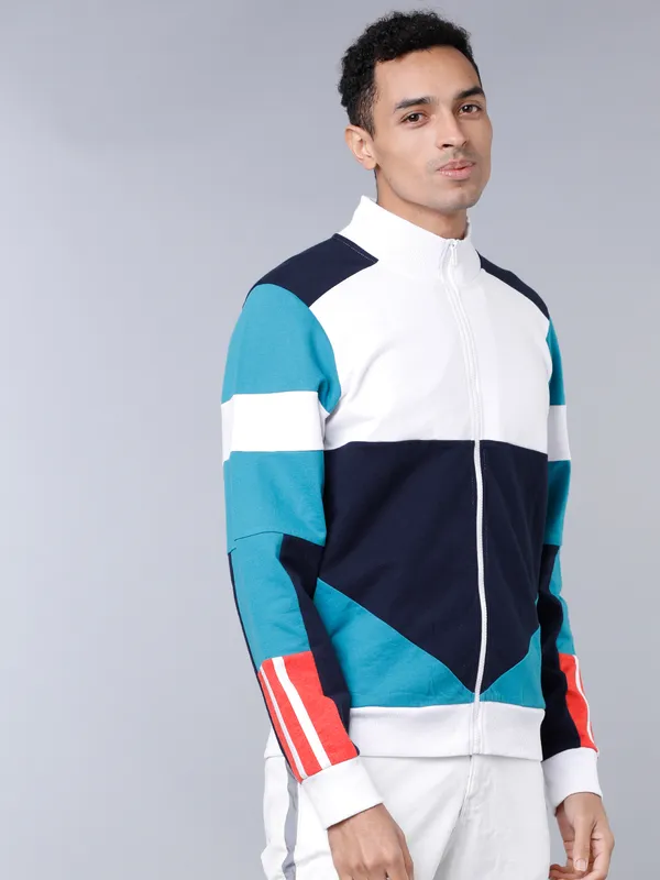 Highlander Men Multi Mock Collar Front-Open Sweatshirt