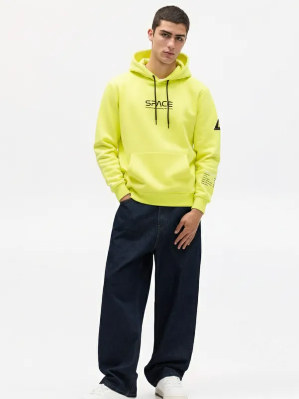 Highlander Men Yellow Hooded Pullover Sweatshirt