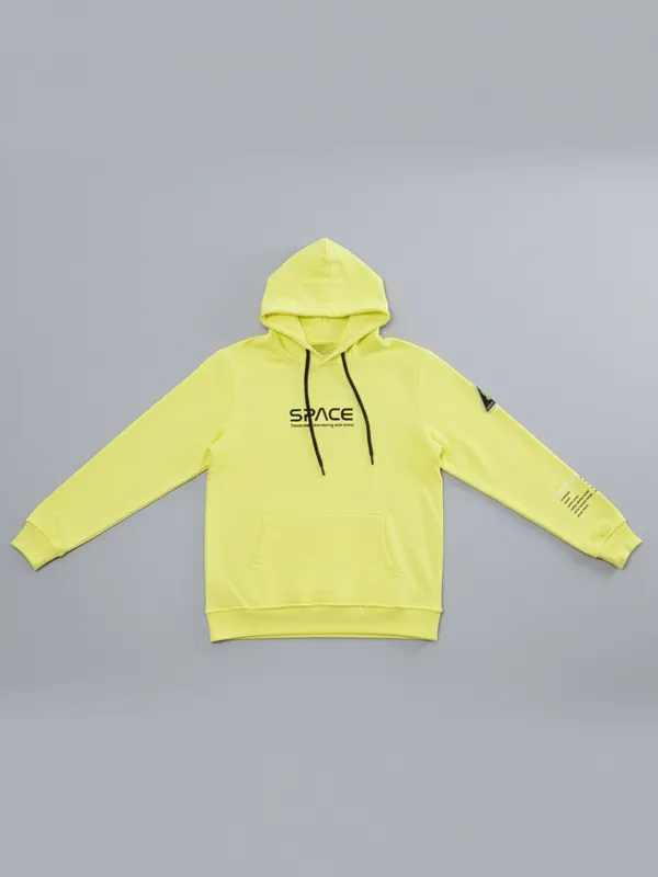 Highlander Men Yellow Hooded Pullover Sweatshirt