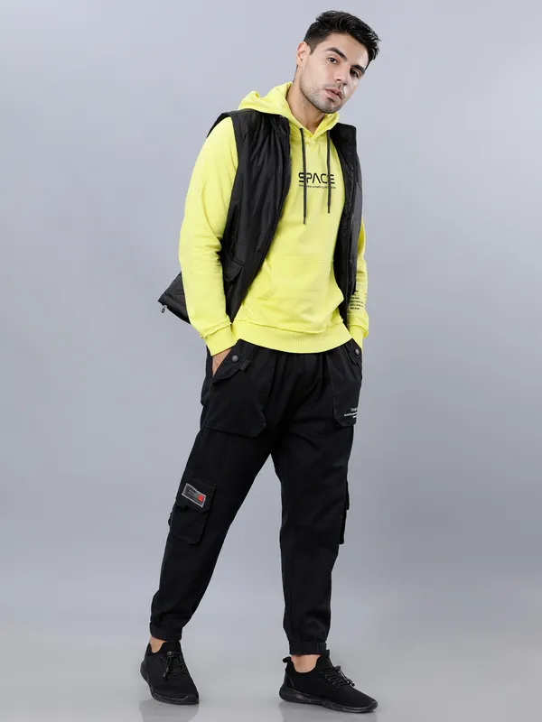 Highlander Men Yellow Hooded Pullover Sweatshirt