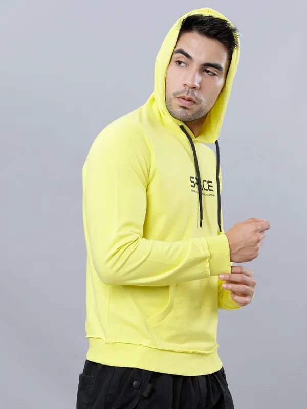 Highlander Men Yellow Hooded Pullover Sweatshirt