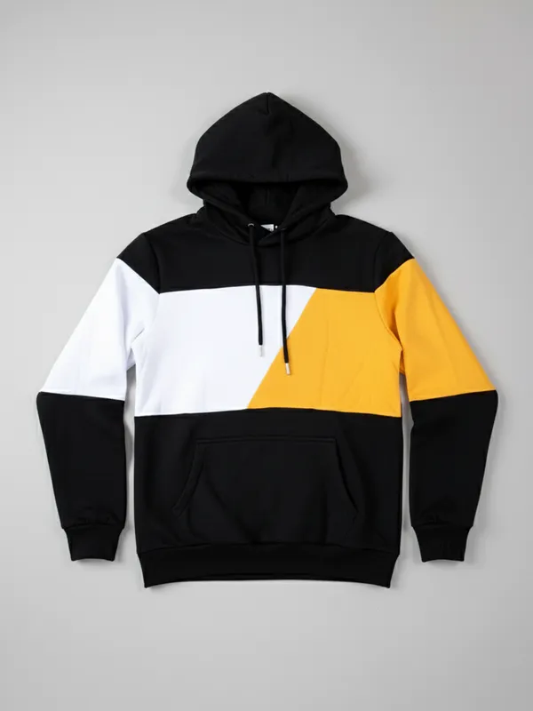 Highlander Men Black Hooded Pullover Sweatshirt