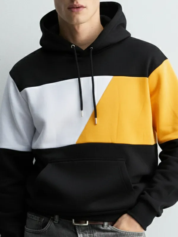 Highlander Men Black Hooded Pullover Sweatshirt