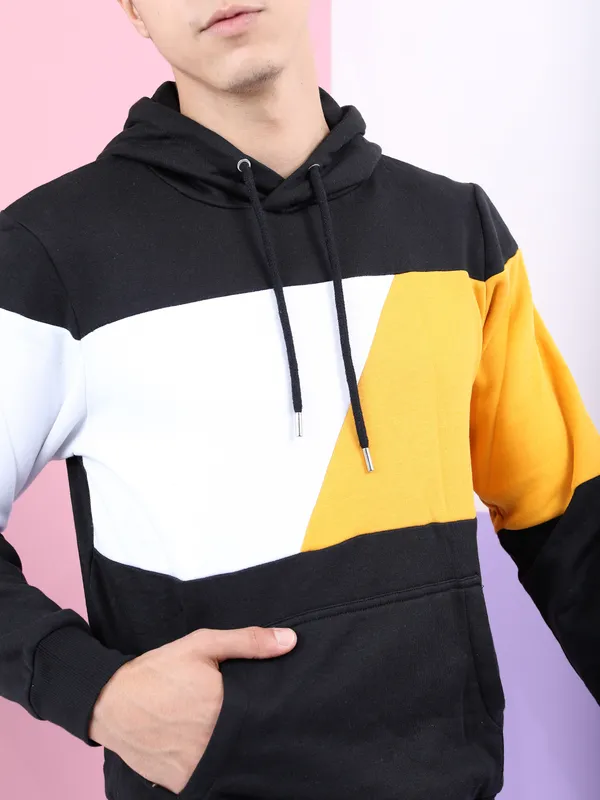 Highlander Men Black Hooded Pullover Sweatshirt