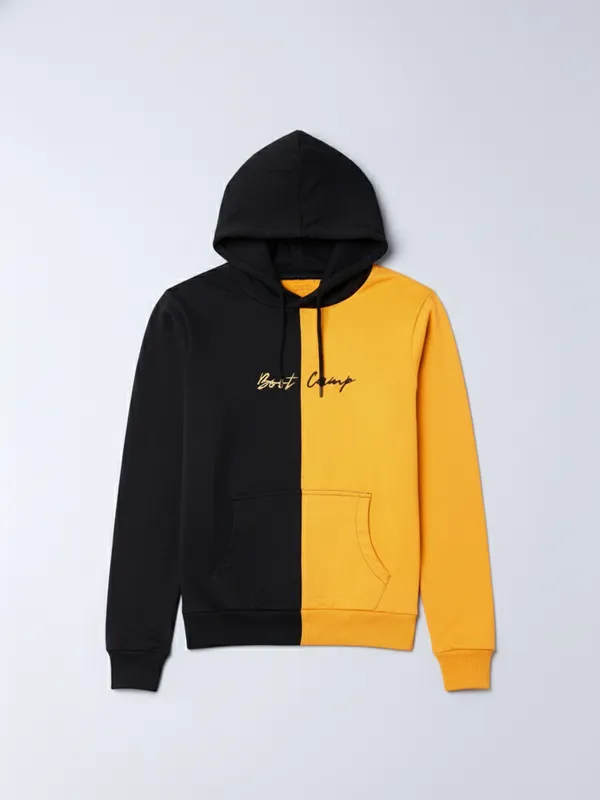 Highlander Men Black Hooded Pullover Sweatshirt