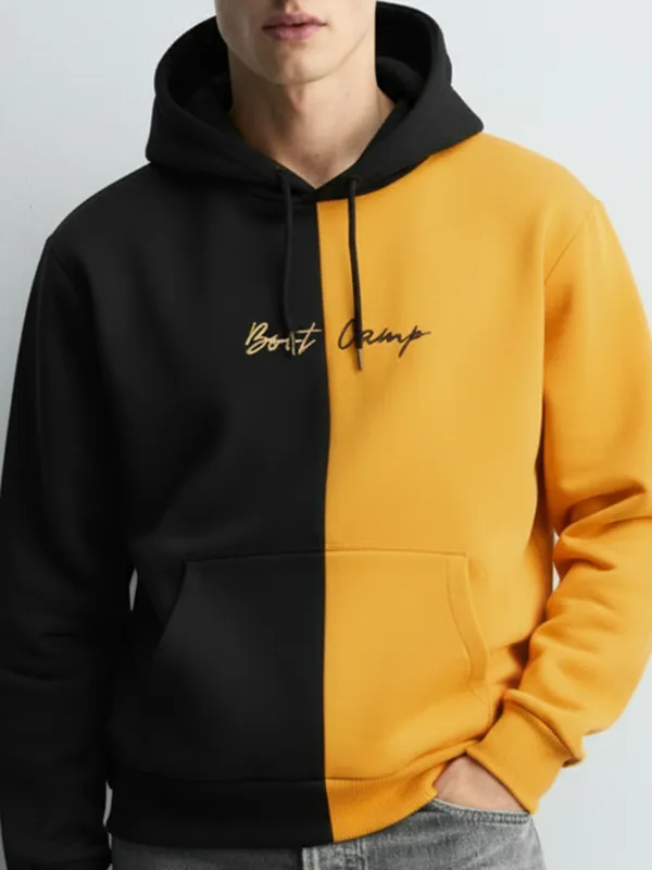 Highlander Men Black Hooded Pullover Sweatshirt