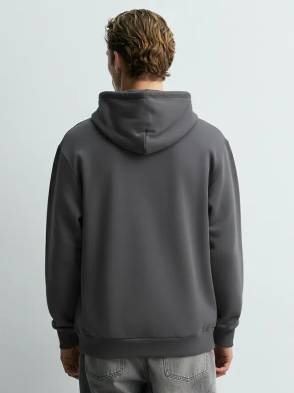 Highlander Men Grey Hooded Pullover Sweatshirt