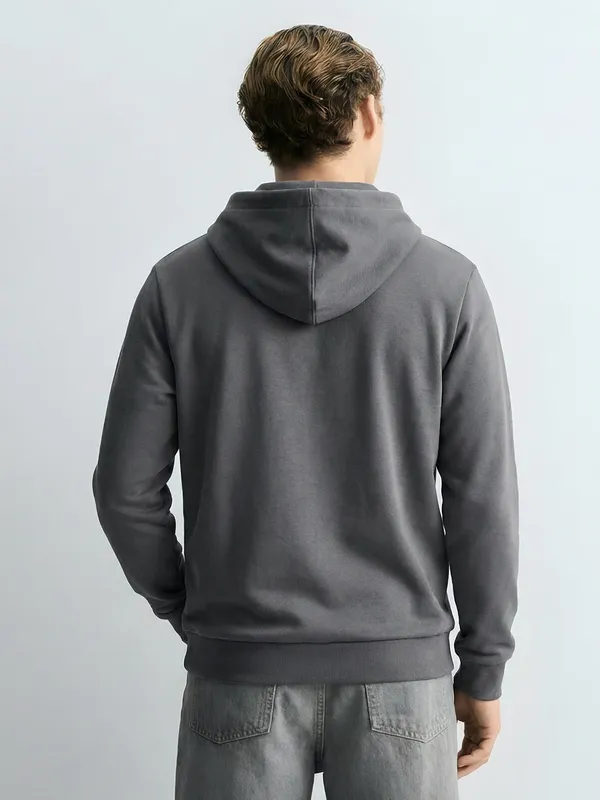 Highlander Men Grey Hooded Pullover Sweatshirt