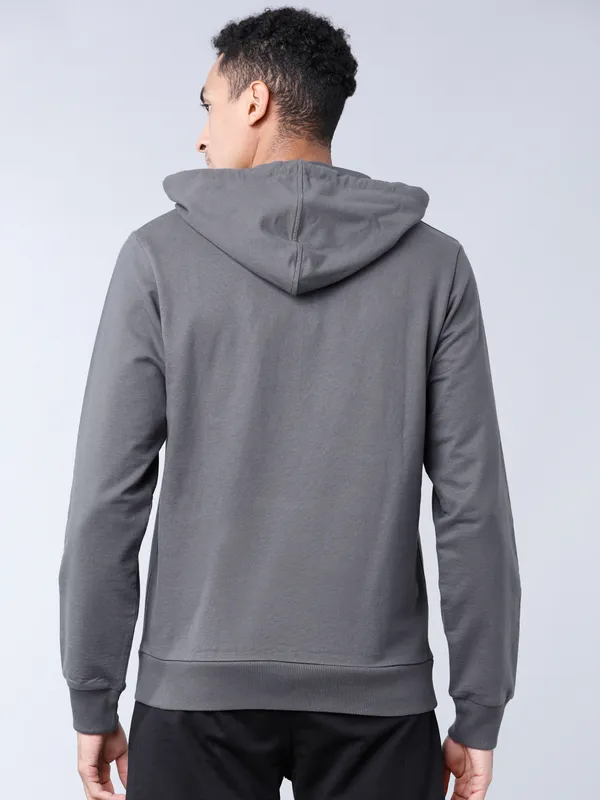 Highlander Men Grey Hooded Pullover Sweatshirt