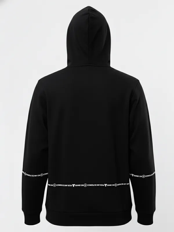 Highlander Men Black Hooded Pullover Sweatshirt