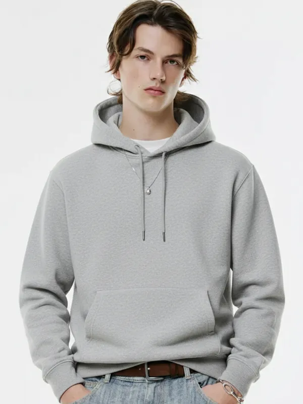 Highlander Men Grey Hooded Pullover Sweatshirt