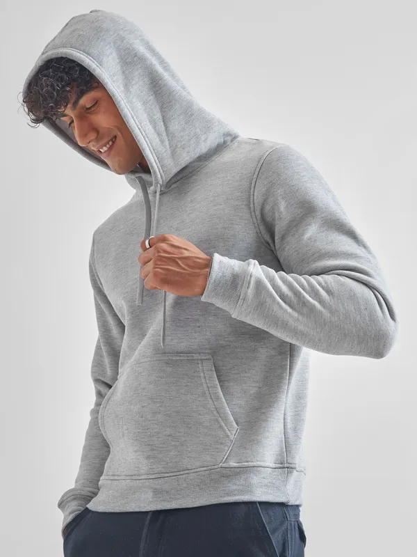 Highlander Men Grey Hooded Pullover Sweatshirt