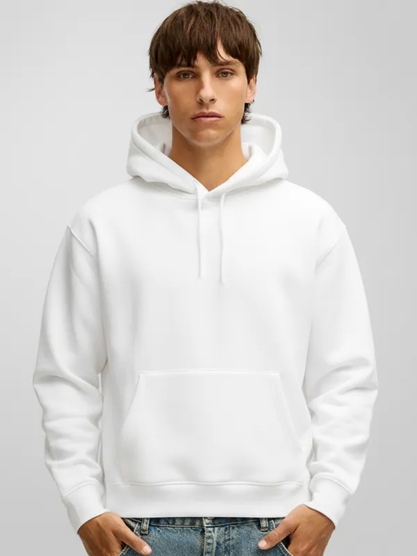 Highlander Men White Hooded Pullover Sweatshirt