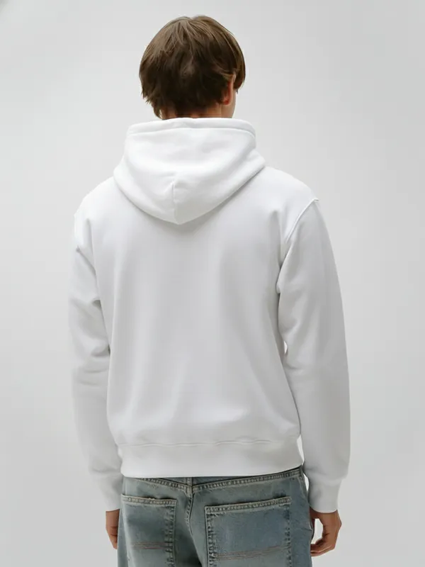 Highlander Men White Hooded Pullover Sweatshirt