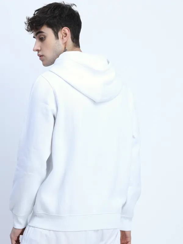 Highlander Men White Hooded Pullover Sweatshirt