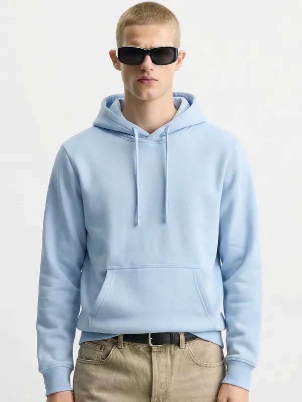 Highlander Men Blue Hooded Pullover Sweatshirt