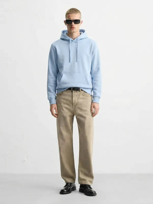 Highlander Men Blue Hooded Pullover Sweatshirt