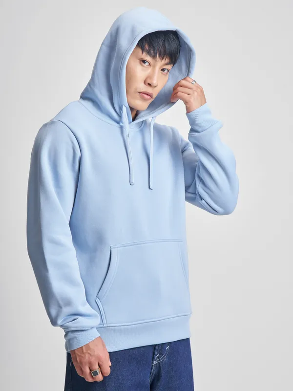 Highlander Men Blue Hooded Pullover Sweatshirt