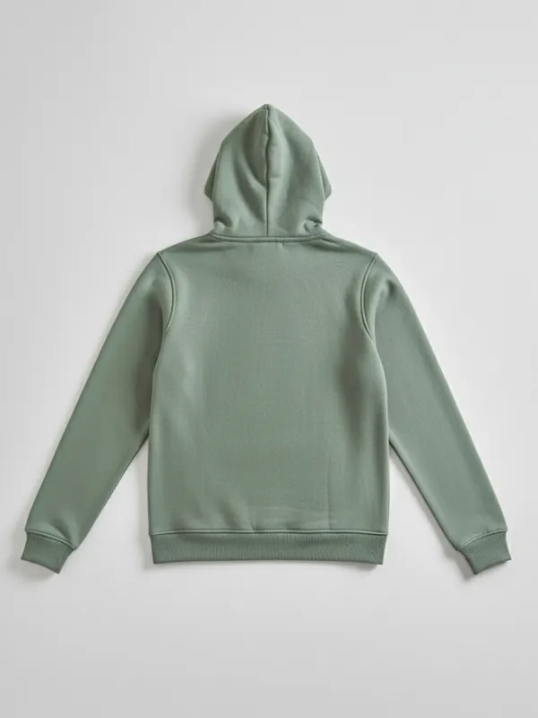 Highlander Men Green Hooded Front-Open Sweatshirt