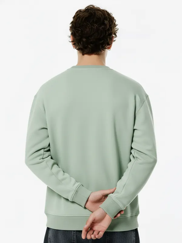 Highlander Men Green Round Neck Pullover Sweatshirt