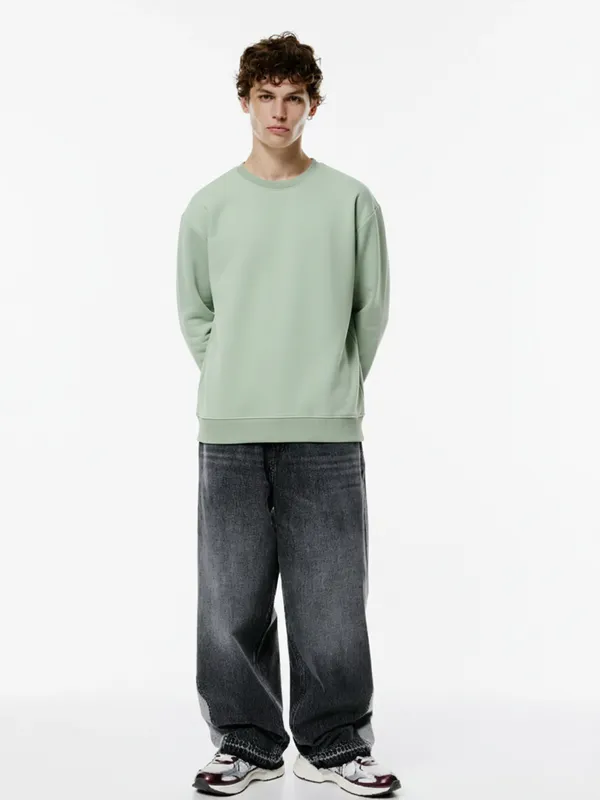 Highlander Men Green Round Neck Pullover Sweatshirt