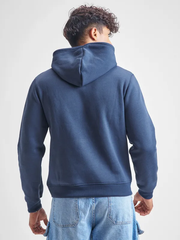 Highlander Men Blue Hooded Pullover Sweatshirt