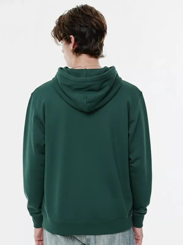 Highlander Men Green Hooded Pullover Sweatshirt