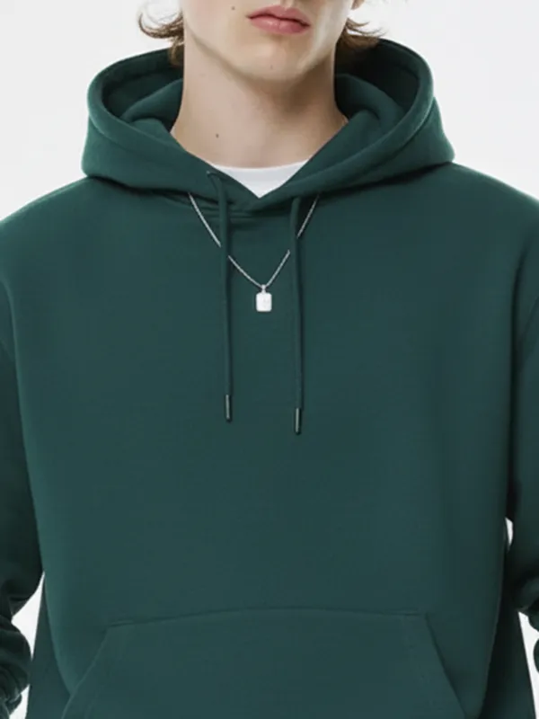 Highlander Men Green Hooded Pullover Sweatshirt