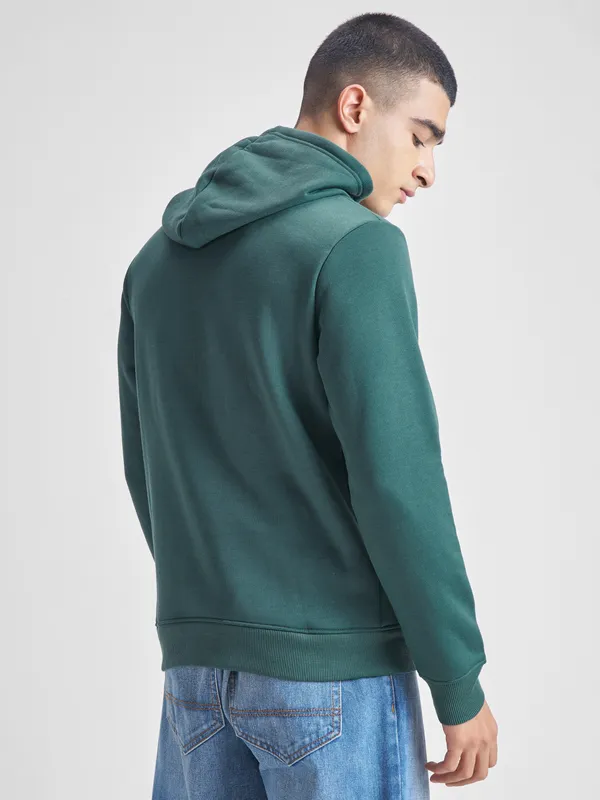 Highlander Men Green Hooded Pullover Sweatshirt
