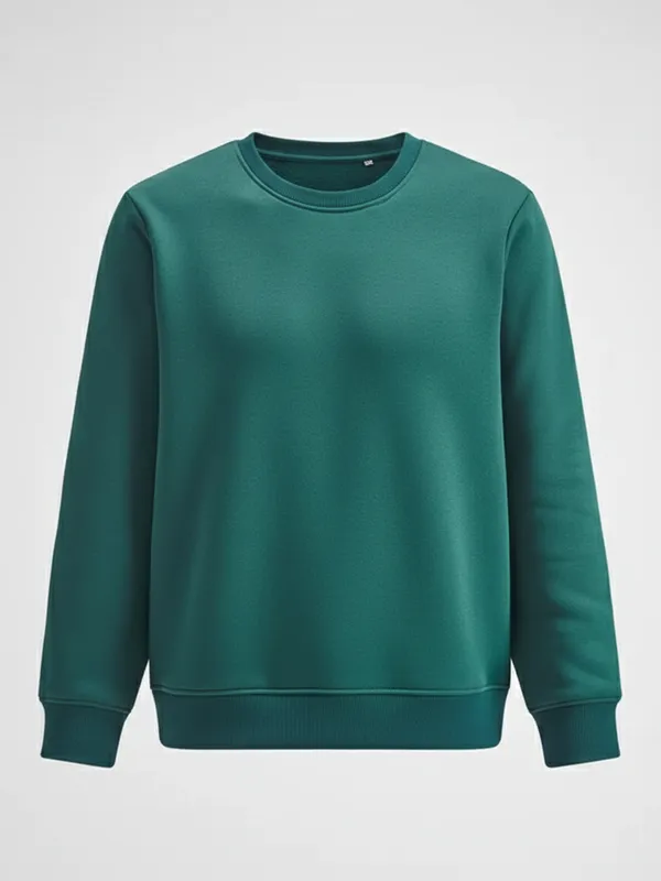 Highlander Men Green Round Neck Pullover Sweatshirt