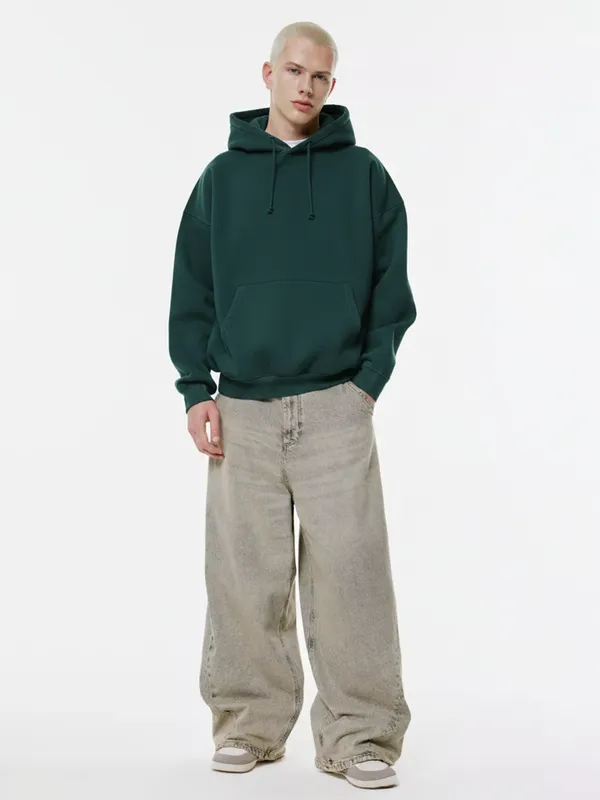 Highlander Men Green Hooded Pullover Sweatshirt