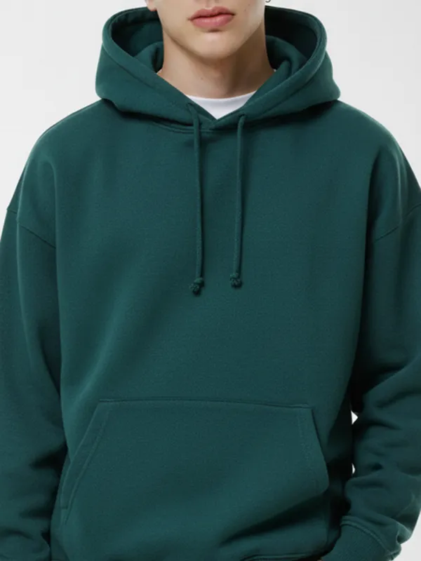 Highlander Men Green Hooded Pullover Sweatshirt