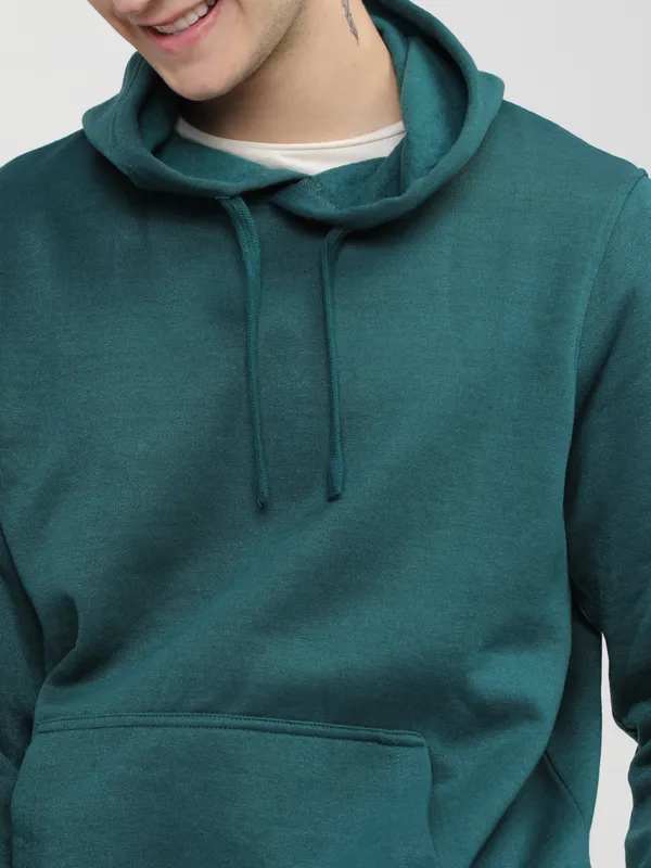 Highlander Men Green Hooded Pullover Sweatshirt