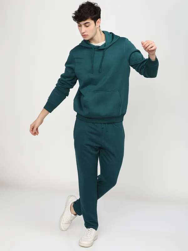 Highlander Men Green Hooded Pullover Sweatshirt