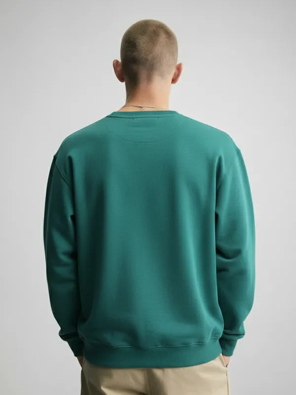 Highlander Men Green Round Neck Pullover Sweatshirt
